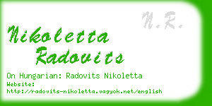 nikoletta radovits business card